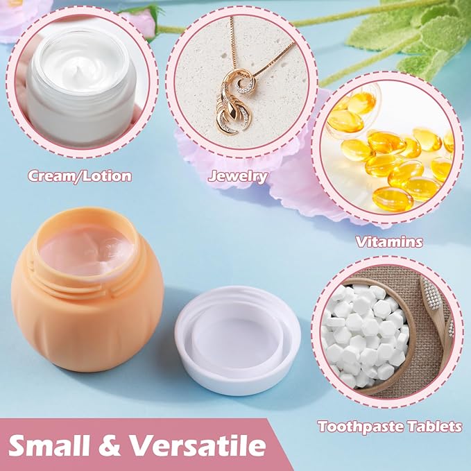 Travel Containers for Toiletries, GLAMFIELDS TSA Approved 1.7oz 50ml Travel Size Silicone Cream Jars BPA Free, Leak-proof Travel Essentials with Lid for Cosmetic Face Hand Body Cream Macaron (4 Pack)