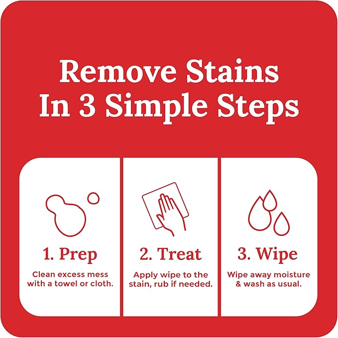 Emergency Stain Rescue Stain Remover Wipes - Road Spill On-the-Go Rescue Packets - Wine & Coffee Stain Rescue Wipes - Carpet & Upholstery Cleaner with No Added Phosphates - Pack of 25 Unscented