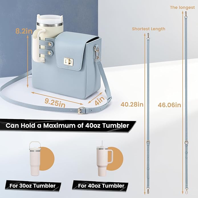 Outdoor Portable Crossbody Water Cup Purse Bag Water Bottle Carrier Bag with Phone Pocket Tumbler Carrier with Strap