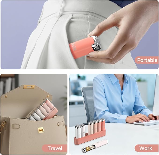 Pill Organizer 3X a Day – Weekly Pill Organizer,Detachable Pill Box 7 Day,Travel Daily Pill Case Organizer,Vitamin Organizer& Supplement Organizer for Daily Meds & Supplements,Cute Pink