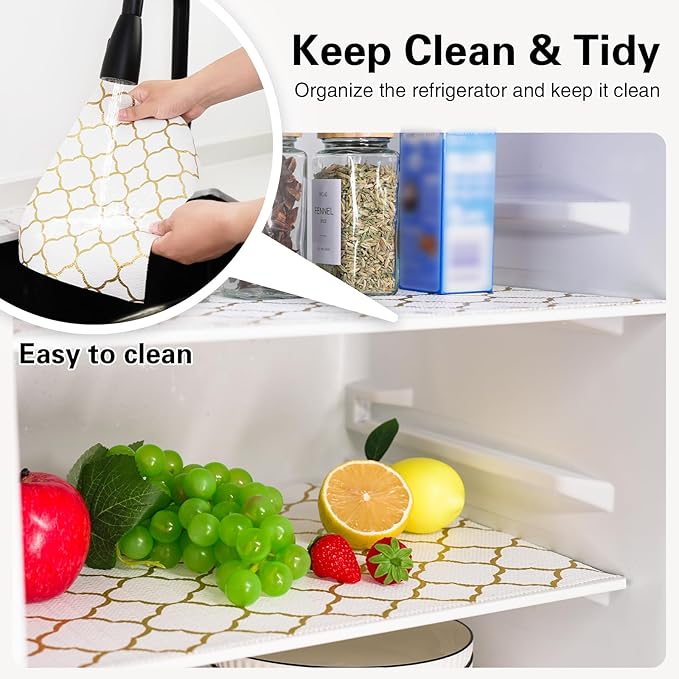 Drawer and Shelf Liner for Kitchen Cabinet,Non-Adhesive Cabinet Liner 24in x 30FT,Waterproof Shelf Paper Non-Slip Mats Cupboard Liners Contact Protect Dresser/Shelves/Table-Golden Lantern