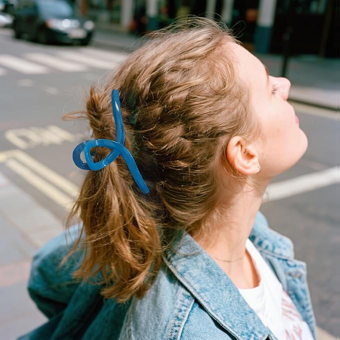 5 Inch Extra Large Hair Claw Clips, No Slip Jelly XL Hair Clips for Thick Long Curly Hair, Big Claw Clips, 5 Pack