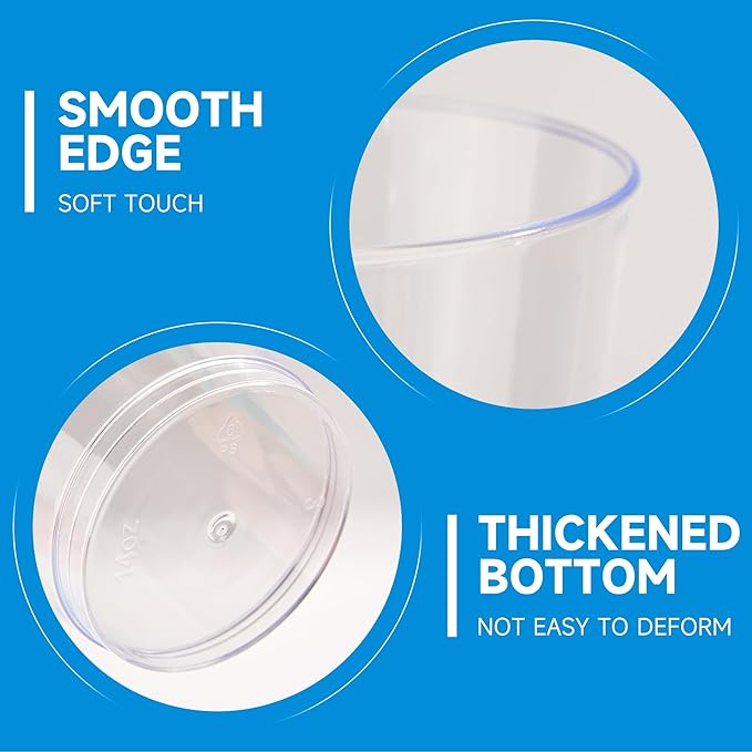 RACETOP 14 oz 200 Pack Disposable Plastic Cups, Disposable Clear Plastic Cups for Parties, Weddings, Gatherings, and Festival Events