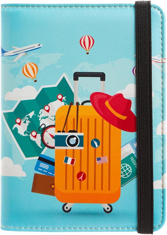 AIRMORS Women's Travel Wallet, RFID Blocking Passport Holder, Animal Print, 3 Credit Card Slots, 1 Passport, 1 ID, 1 SIM, Unisex-Adults