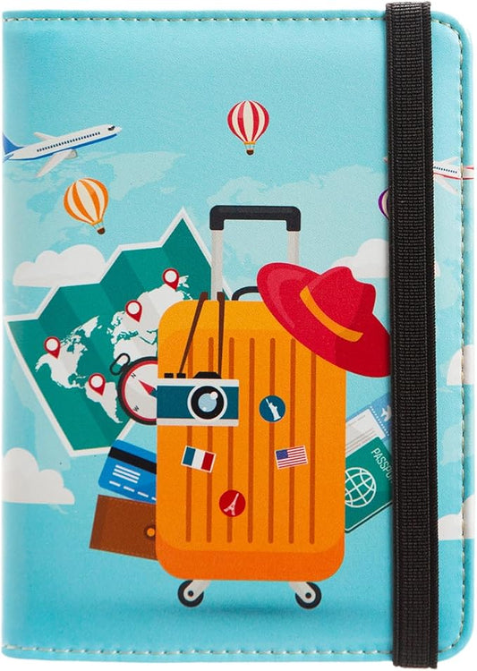 AIRMORS Women's Travel Wallet, RFID Blocking Passport Holder, Animal Print, 3 Credit Card Slots, 1 Passport, 1 ID, 1 SIM, Unisex-Adults