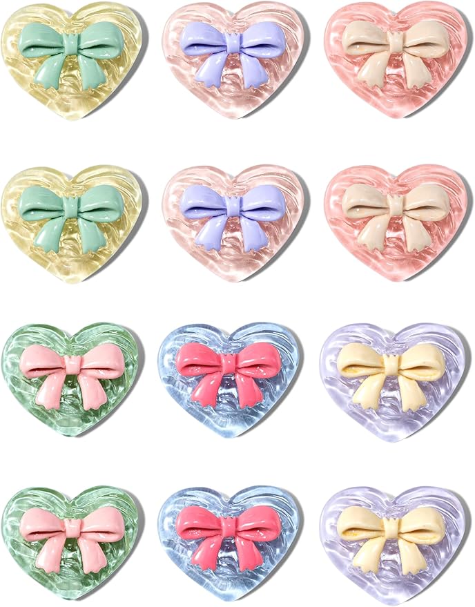 Mymazn 12 pcs Fridge Magnets Cute Refrigerator Magnets, Decorative Colorful Magnets for Whiteboard, Locker & Classroom, Heart Magnets for Home Office