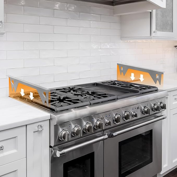 ItsNio 2Pack Upgrade 316 Stainless Steel Stove Gap Covers, Stove Gap Filler, Oven Gap Filler, Oven Side Gap Filler, Range Trim Kit, Heat Resistant and Easy to Clean, Length 23.4" Width 0.78"(Silver)