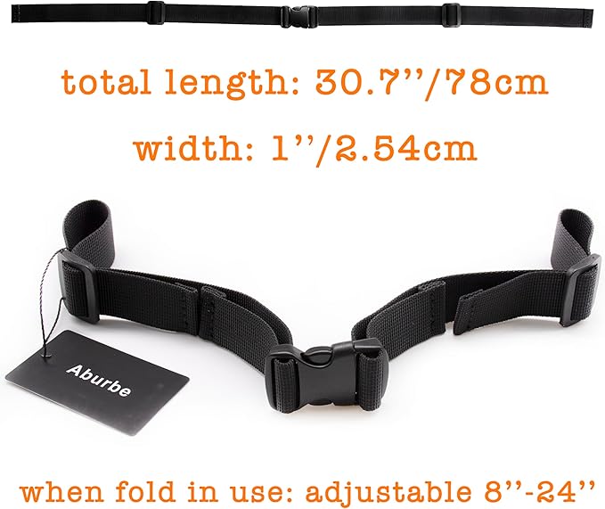 Backpack Chest Strap, Universal Add on Adjustable Sternum Strap, Chest Belt Replacement, with Heavy Duty Quick Release Buckle Clip, for Travel, Hiking, Camping, School(Black)