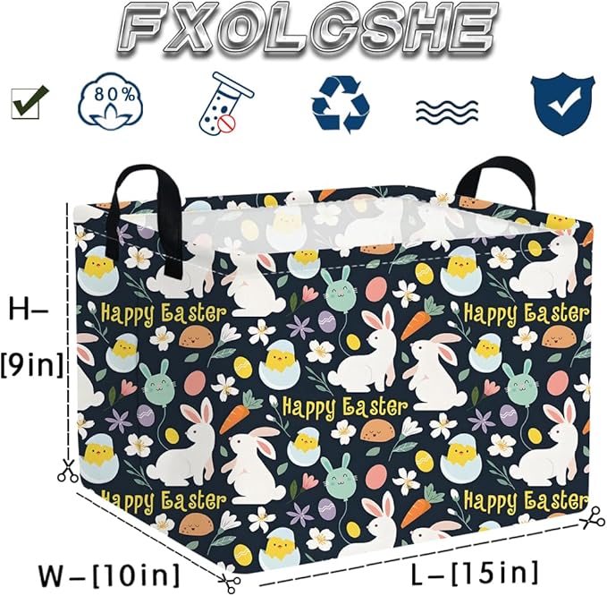 Rectangular Black Easter basket,Easter basket empty,Kids Storage Baskets for kids Bedroom,Gift Organizerm,Kids Storage Bin,Easters gift baskets,Kids home Decor(Black Easter)