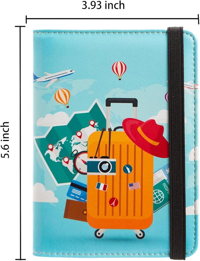 AIRMORS Women's Travel Wallet, RFID Blocking Passport Holder, Animal Print, 3 Credit Card Slots, 1 Passport, 1 ID, 1 SIM, Unisex-Adults