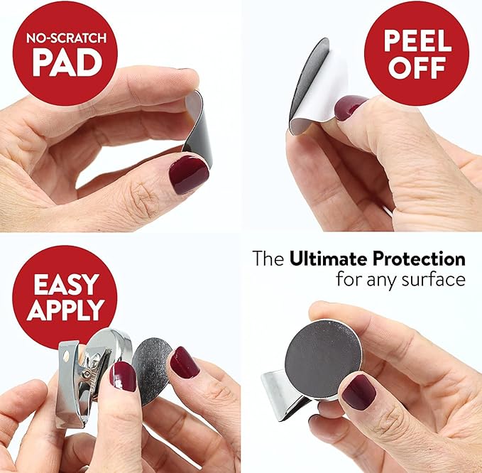 Force Magnet - Magnetic Clips Pack of 10 - Premium Quality Super Strength Magnet Clips Heavy Duty with Anti-Scratch Pads - Make Notes, Remember Appointments, and Hang Keys on Metal Surfaces (Black)
