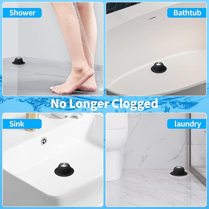 Shower Drain Hair Catcher Bathtub Drain Cover Shower Protector for Pop-Up & Regular Drains