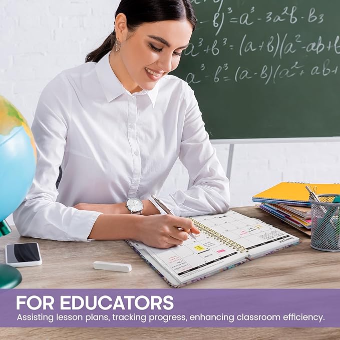 Academic Planner 2026-2027, Weekly and Monthly Calendar Book, July 2026 – June 2027, Hardcover Planner with Tabs, Perfect for Teachers, Students, Women & Men, A5 (6.4" x 8.5") - Lavendar Floral