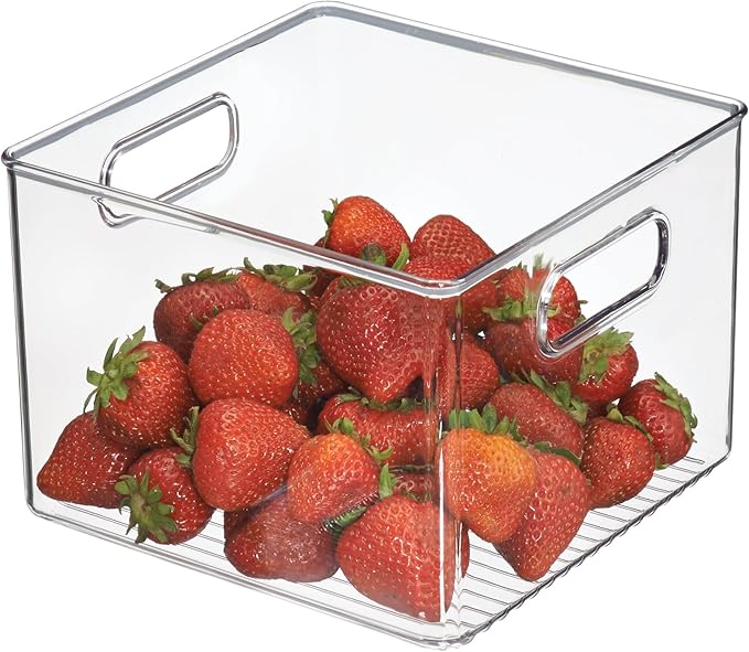 iDesign Pantry Storage Bin with Handles for Kitchen Cabinets or Fridge - Clear - Made in USA