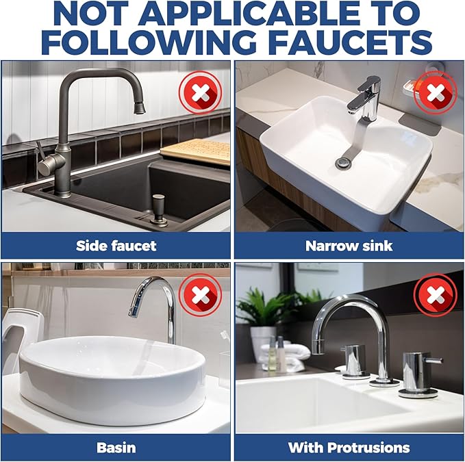 24" Splash Guard Plus Size Silicone Sink Faucet Drying Mat Handle Drip Catcher Tray Dish Sponge Holder Kitchen Accessories Protector Home Organization Gadgets Organizer