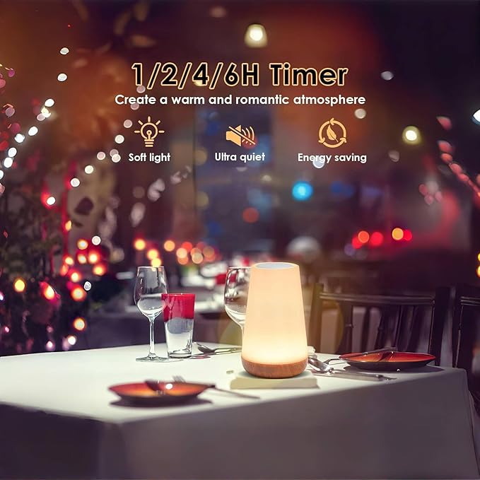 2 Pack LED Night Light,13 RGB Colors & 5 Brightness, USB Rechargeable Touch Lamp, Portable Lamp for Baby, Bedroom, Living Room