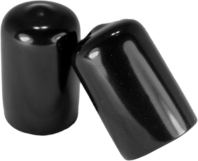 Prescott Plastics 5/8” (15.87mm) Outer Diameter Flexible Plastic Hole Plugs, Round Black Metal Tubing End Caps, Strong Furniture Leg Inserts, Impact & Weather Resistant, Made in The USA - 20 Pack