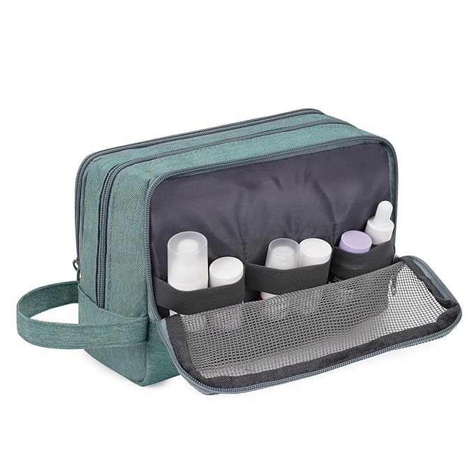 Toiletry Bag for Men, Hanging Dopp Kit, Water-Resistant Shaving Bag, Small Toiletry Bag for Traveling (Turquoise)