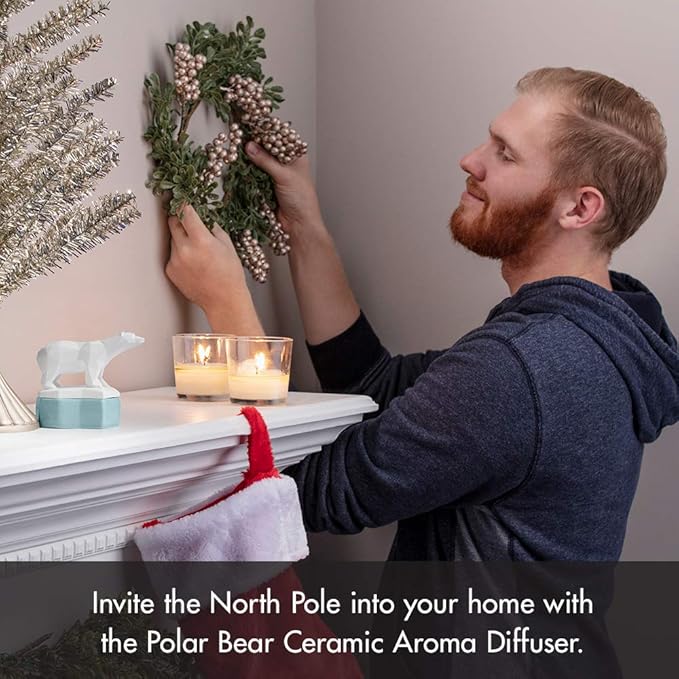 Ellia, Polar Bear Porcelain Aroma Diffuser, Holiday Décor for Essential Oils