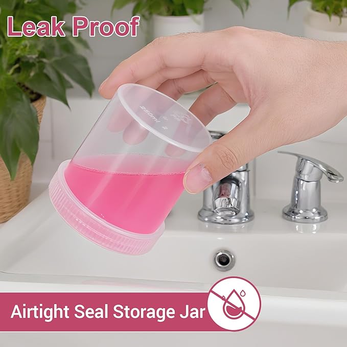 Wide Mouth Travel Containers, PP Clear Leak Proof Travel Plastic Jars with Lids for Creams Lotion Cosmetic, Jewelry Beads, Sample, Small Items Storage (4 Pcs 3.4 oz，4 Pcs 8 oz)