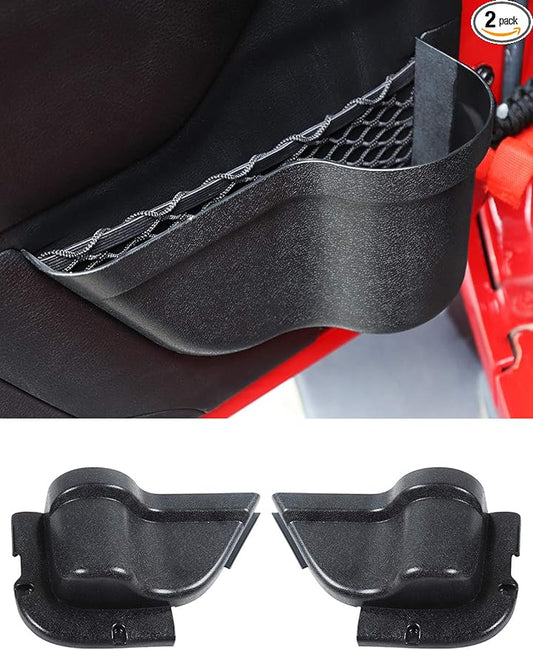 Savadicar DP3 Front Door Storage Pockets, Door Side Insert Organizer Box for 2011-2018 Jeep Wrangler JK JKU 2/4 Door, Interior Storage Expansion Accessories, Black, 2 PCs