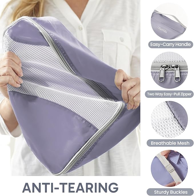 10 Set Packing Cubes for Travel, Gifts for Women Mom,Anti-Tearing Suitcase Organizer,OlarHike Vacation Essentials & Accessories for Cruise Ship