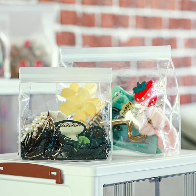 30 Pack Clear Makeup Bag Organizer Cosmetic Zipper Pouch TSA Approved Small Travel Pouches for Toiletries Transparent EVA Reusable Water-resistant Plastic Clear Gift Bags Bulk, 8.7” x 7” x 2.2”