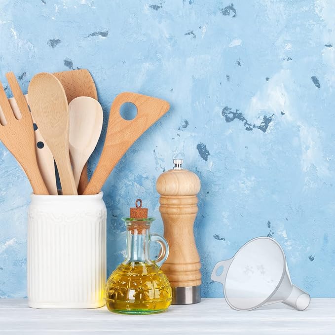 4 Packs Small Plastic Funnel for Filling Small Bottles 2.56 Inch Clear Wide Mouth Plastic Funnel for Filling Water Powder Essential Oils Perfumes Kitchen Bath Garage Use