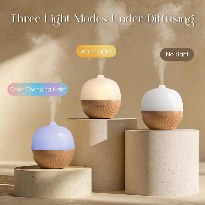 ARVIDSSON Essential Oil Diffuser, 100ml Small Aromatherapy Diffuser with Mood Light, Ultrasonic Oil Diffusers for Home, Mini Diffuser for Essential Oils, Gift for Women