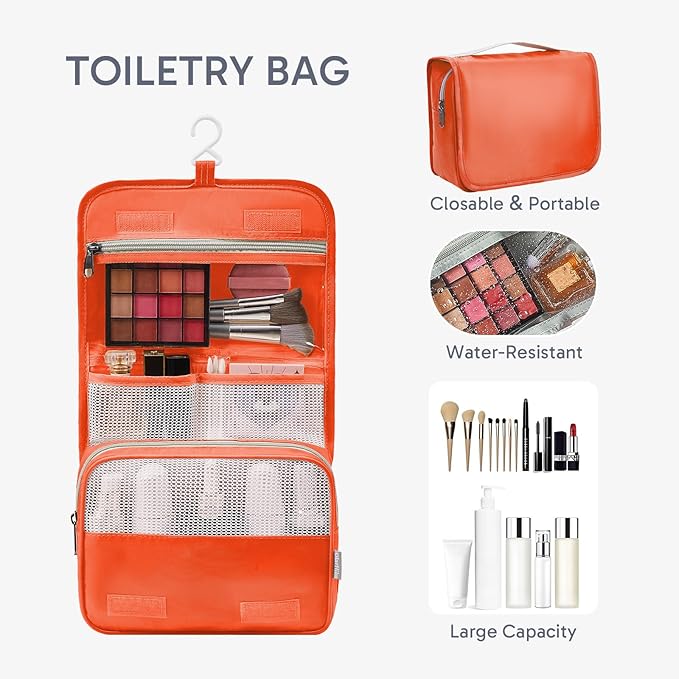 ALL INCLUDED 10 Set Durable Packing Cubes for Travel,Gifts for Women Mom Men,Luggage & Suitcase Organizers with Toiletry Bag,Vacation Essentials for Cruise & Plane,Beach Accessories (Orange)