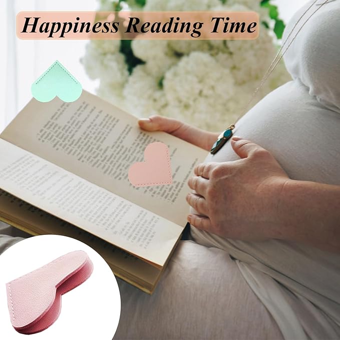 Automatic Bookmark Book Marks for Reading Women Men Kids, Silicone Bookmarks for Women Kids Book Lovers, Unique Book Markers for Reading (8-Pack Heart Bookmark)
