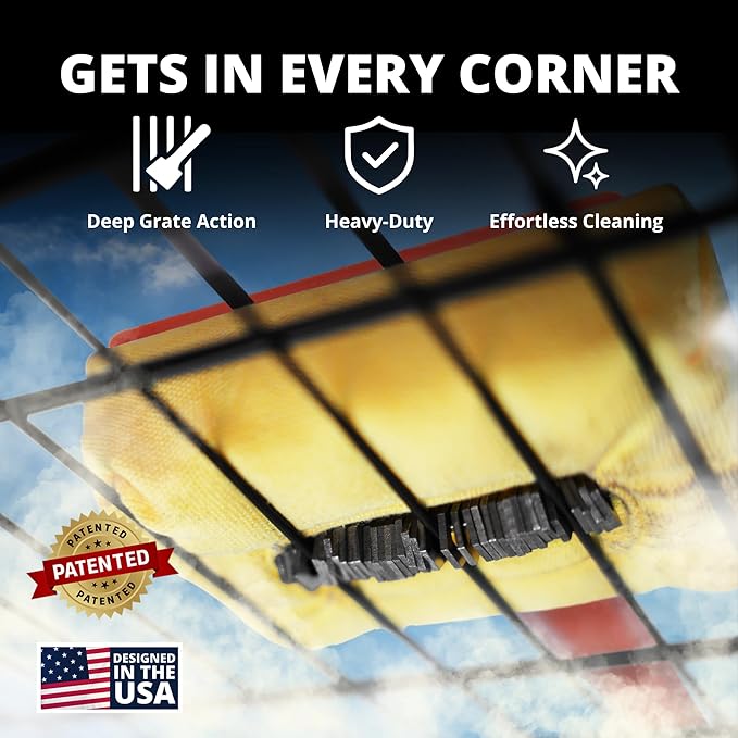 Grill Rescue BBQ Replaceable Cleaning Head, Bristle Free Grill Brush- Durable and Unique Grill Tools for Cast Iron or Stainless-Steel Grates, Barbecue Cleaner (Ultra)