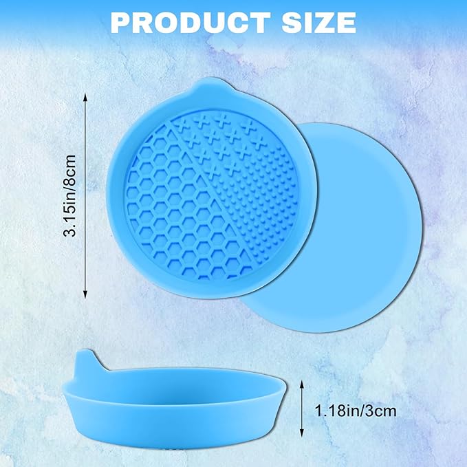 4PCS Car Cup Holder Coaster, Silicone Non-Slip Vehicle Insert Water Bottle Mat, Universal Insulation Drink Cup Pad Decor for SUV/Sedan/Truck, Automotive Interior Accessories (Light Blue)