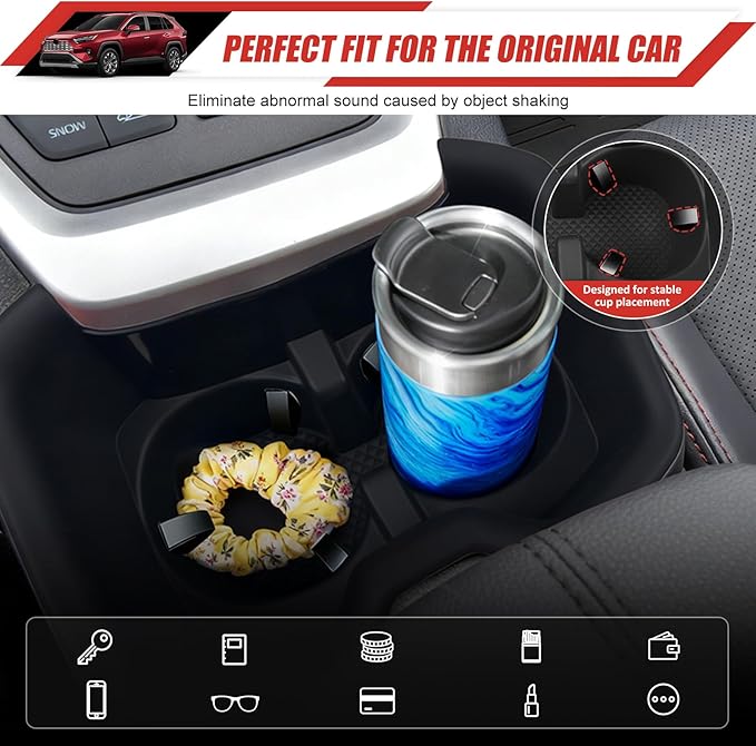 Cup Holder Coaster Fit for 2022-2025 Toyota RAV4 Accessories Cup Holder Mat Pad Inserts Interior CupHolder Liner for 2024 Toyota RAV4(for RAV4)