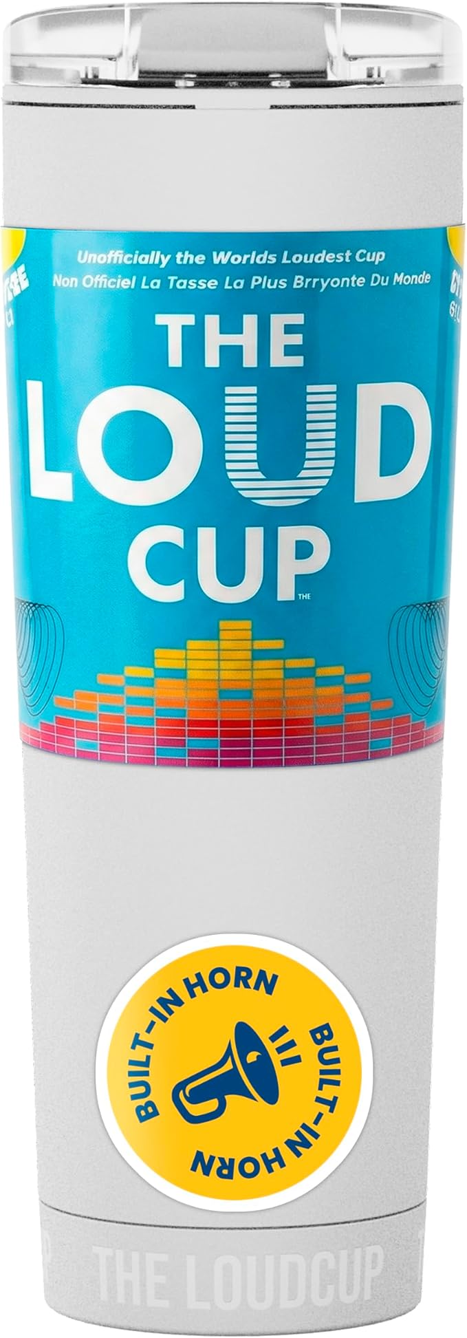 The LoudCup Blow Horn Tumbler, Cheer & Sip 2-in-1 Reusable Water Bottle with Built-In Horn for Sports Games, Tailgates, Parties & Events, BPA-Free