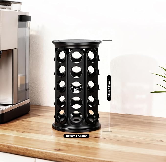 Coffee Pod Holder, Rotating Coffee Pod Organizer for 40 K-Cup Pods - 360° Carousel Holder for Keurig Capsules, Large Capacity Storage for Home or Office Counter Organizer