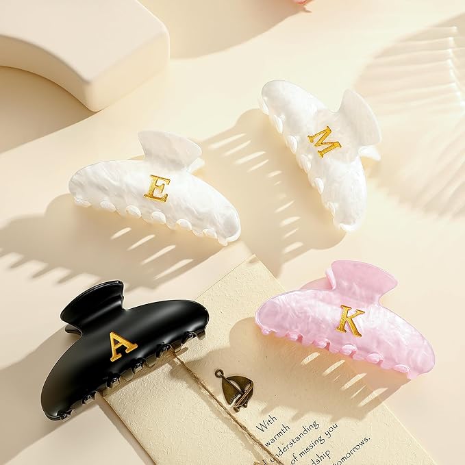 CWJCYTNSN 2 PCS Hair Claw Clips for Women Non-slip Black White Claw Clips for Thick Thin Hair Stylish K Hair Clips Elegant Hair Accessory Girls