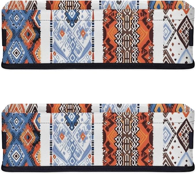 Western Tribal Small Bathroom Baskets for Toilet,Foldable Toilet Paper Tank Basket Organizer for Towels Storage Decorative Open Storage Bins for Home,Closet,Containers,Cabinet