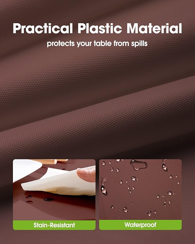 Pureegg Plastic Table Cloth Disposable 10 Pack, 54 x 108 Inch Table Cloths, Party, Thanksgiving Decorations, Harvest, Fall Tablecloths, Rectangle, Plastic Cover, Leakproof & Sturdy, Terracotta