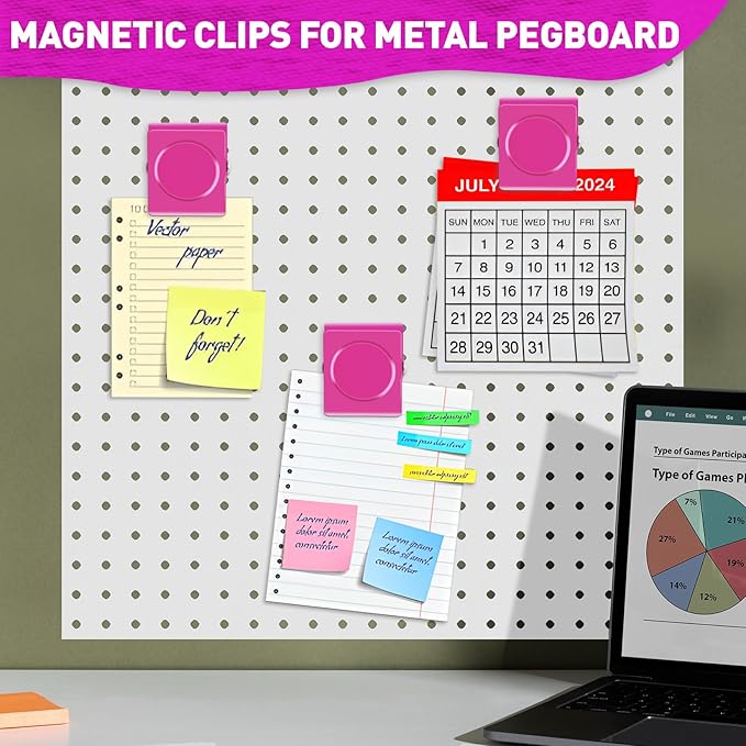 Grtard Strong Magnetic Clips, 2.2 Inch Extra Large Magnetic Clips Heavy Duty, 2Pack Magnet Clip for Fridge, Clip Magnets for Refrigerator, Whiteboard, Classroom, Kitchen, Office Organizer (Pink)