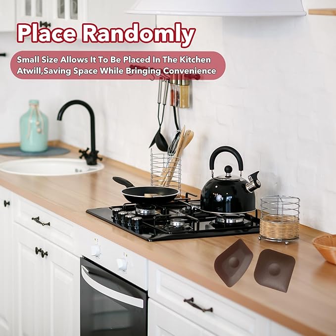 Pan Scraper 5PCS Plastic Scraper Set,Food Scraper Tool for Cast Iron, Pot and Pan Cleaning,Pan Scraper Tool for Cleaning Grease Burnt Food,Scraper Tool Kitchen (5, Coffee brown)