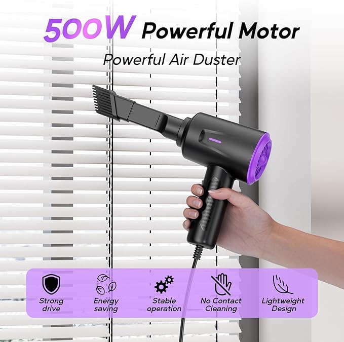 Goweto Electric Air Duster - Air Blower - Multi-Use Compressed Air Duster for Keyboard, Computer, and PC - 5.74 oz Powerful Motor