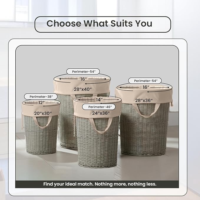 LFH Home Large Premium 100% Cotton Canvas Laundry Bag with Drawstring and Handles Heavy Duty, Multi-Use, and Washable for Home, Travel, College or Storage 28x40 (Pack of 6)-Natural