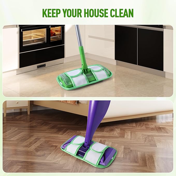 MABUBU 6 Pack Reusable Mop Pads for Swiffer WetJet Sweeper Mops, Microfiber Washable Floor Mop Refills Wet and Dry Use Replacement Pads for Hardwood, Tile, Laminate Floor Cleaning