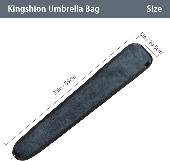 35" Umbrella Bag, Wet Umbrella Bags with Shoulder Strap Waterproof Anti Dust Reversible Umbrella Cover Carry Case for Storage Travel Home Car - Dark Grey