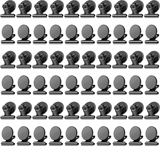 VNDUEEY Strong Magnetic Clips, 60 Pack Refrigerator Magnets Fridge Magnets, Magnetic Clips for Whiteboard Magnet Metal Clip Classroom Cruise Ships, Heavy Duty Clip Magnet for Locker Girls(Black)