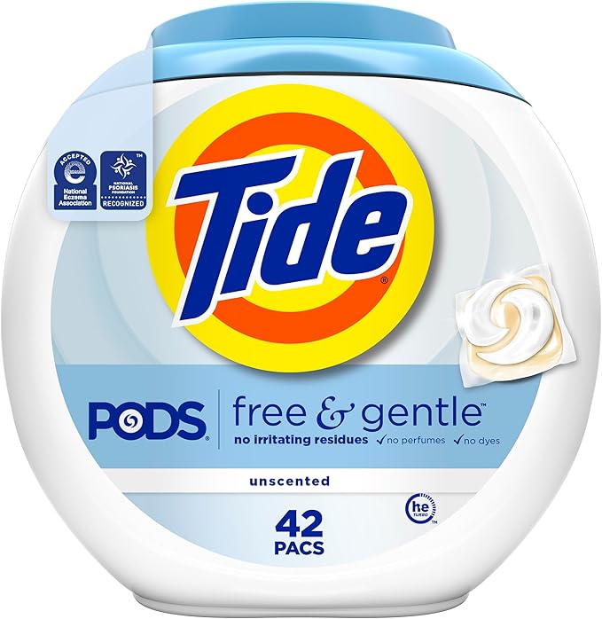 Tide, Pods Free and Gentle Laundry Detergent Soap Pacs, Tide Pods Laundry Detergent, 42 Count
