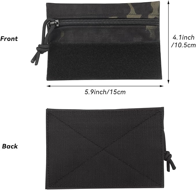 Qavctw Tactical Admin Pouch Bag with Hook and Loop Tool Storage Bag Snack Pouch Candy Bag Hanging Pouches Backpack Accessory Pouch