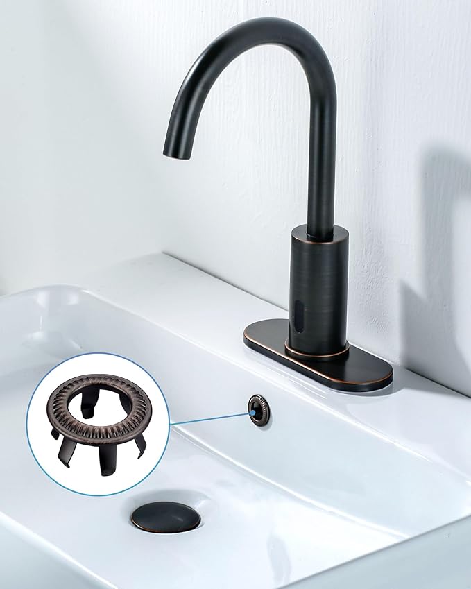 2 Pack Sink Overflow Ring, WOWOW Bathroom Kitchen Sink Basin Trim Copper Overflow Cover Hole Insert Cap, Vanity Sink Trim Rings (Oil Rubbed Bronze)