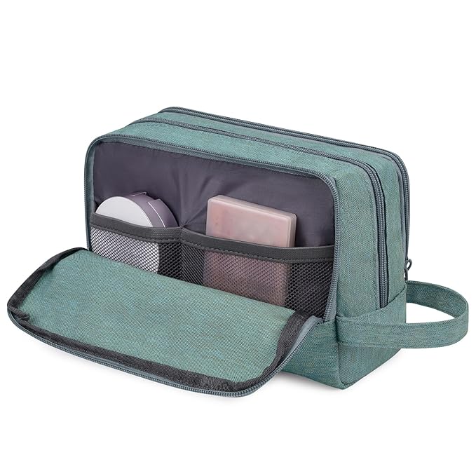 Toiletry Bag for Men, Hanging Dopp Kit, Water-Resistant Shaving Bag, Small Toiletry Bag for Traveling (Turquoise)
